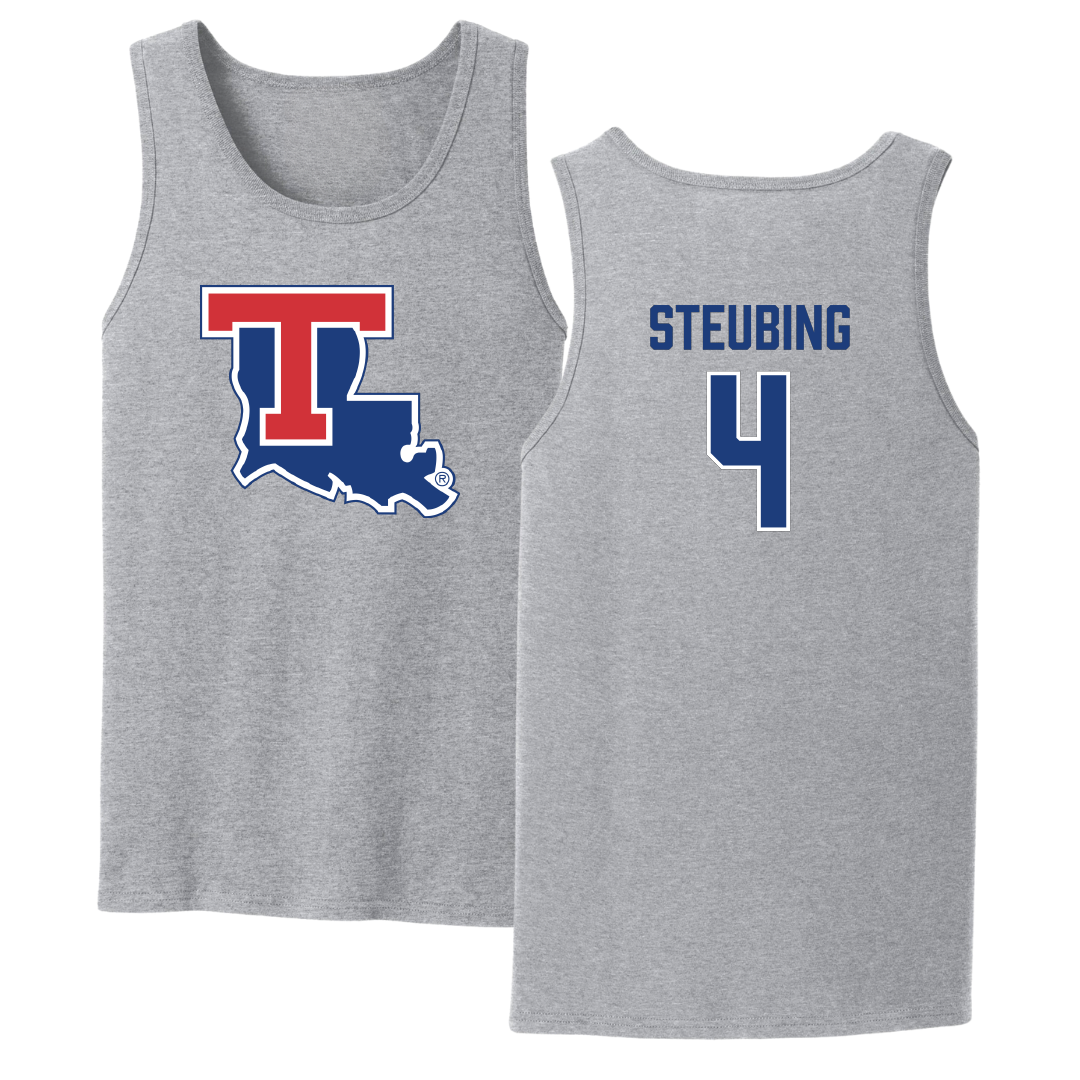 Louisiana Tech University Volleyball Sport Gray Tank Top - #4 Riley Steubing
