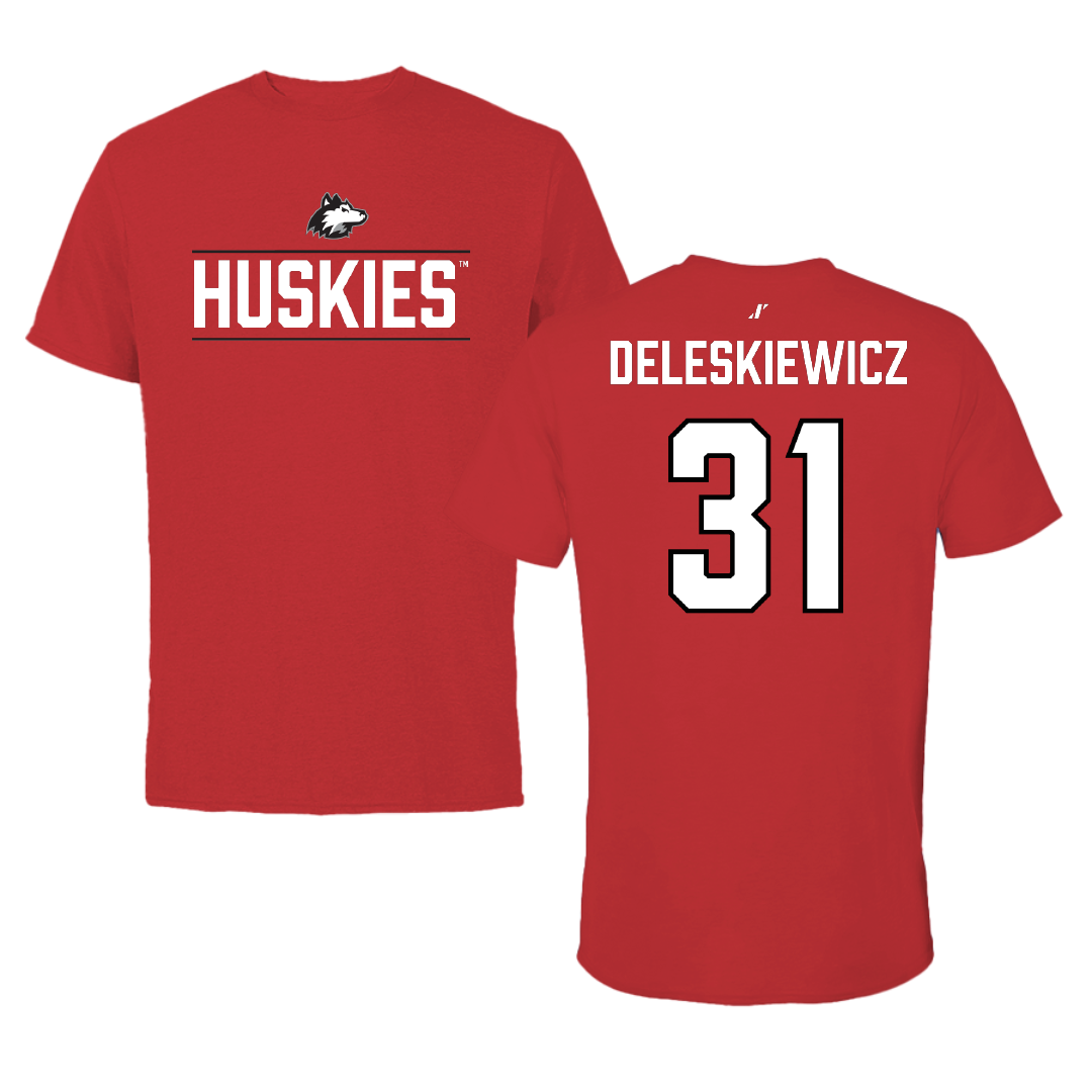 Northern Illinois University Baseball Red General Tee - #31 Tyler Deleskiewicz