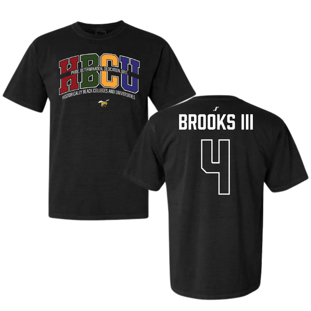 Alabama State University Baseball Black HBCU Comfort Colors Tee - #4 Otis Brooks III