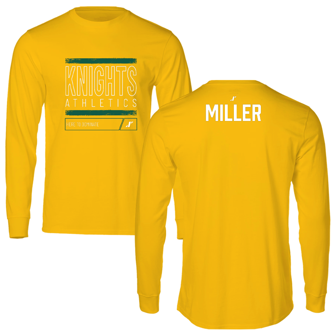New Jersey City University Wrestling (W) Gold Dominate Performance Long Sleeve - Gabrielle Miller