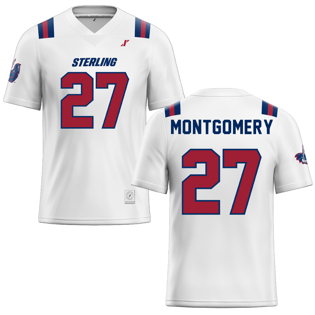 Sterling College White Football Jersey - #27 Blake Montgomery