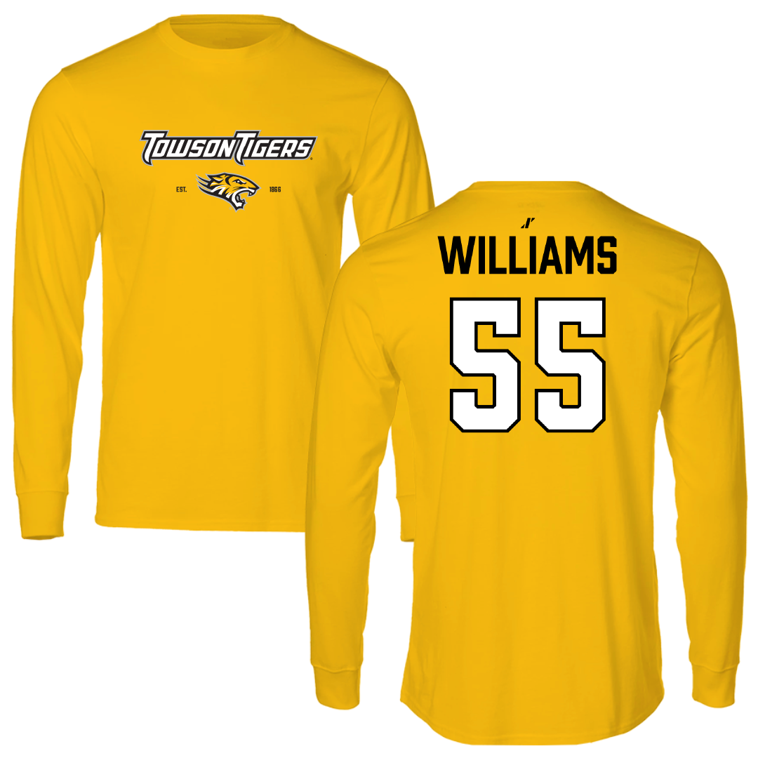 Towson University Football Gold General Long Sleeve - #55 Mike Williams