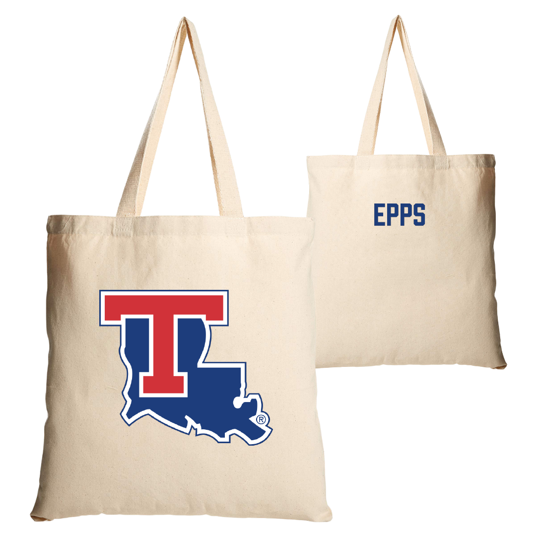 Louisiana Tech University Tennis Tan Canvas Tote Bag - Zoie Epps