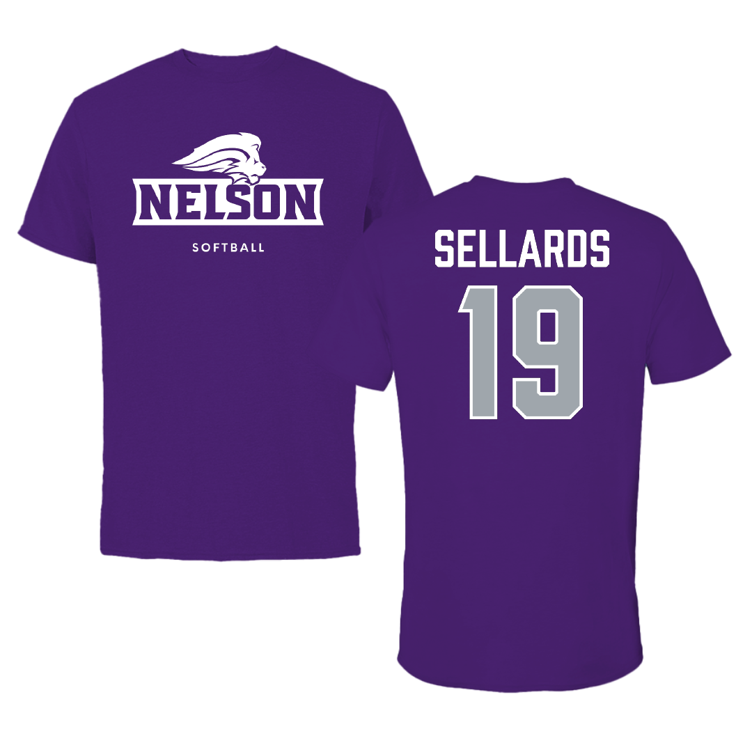 Nelson University Softball Purple Tee - #19 Kota Sellards
