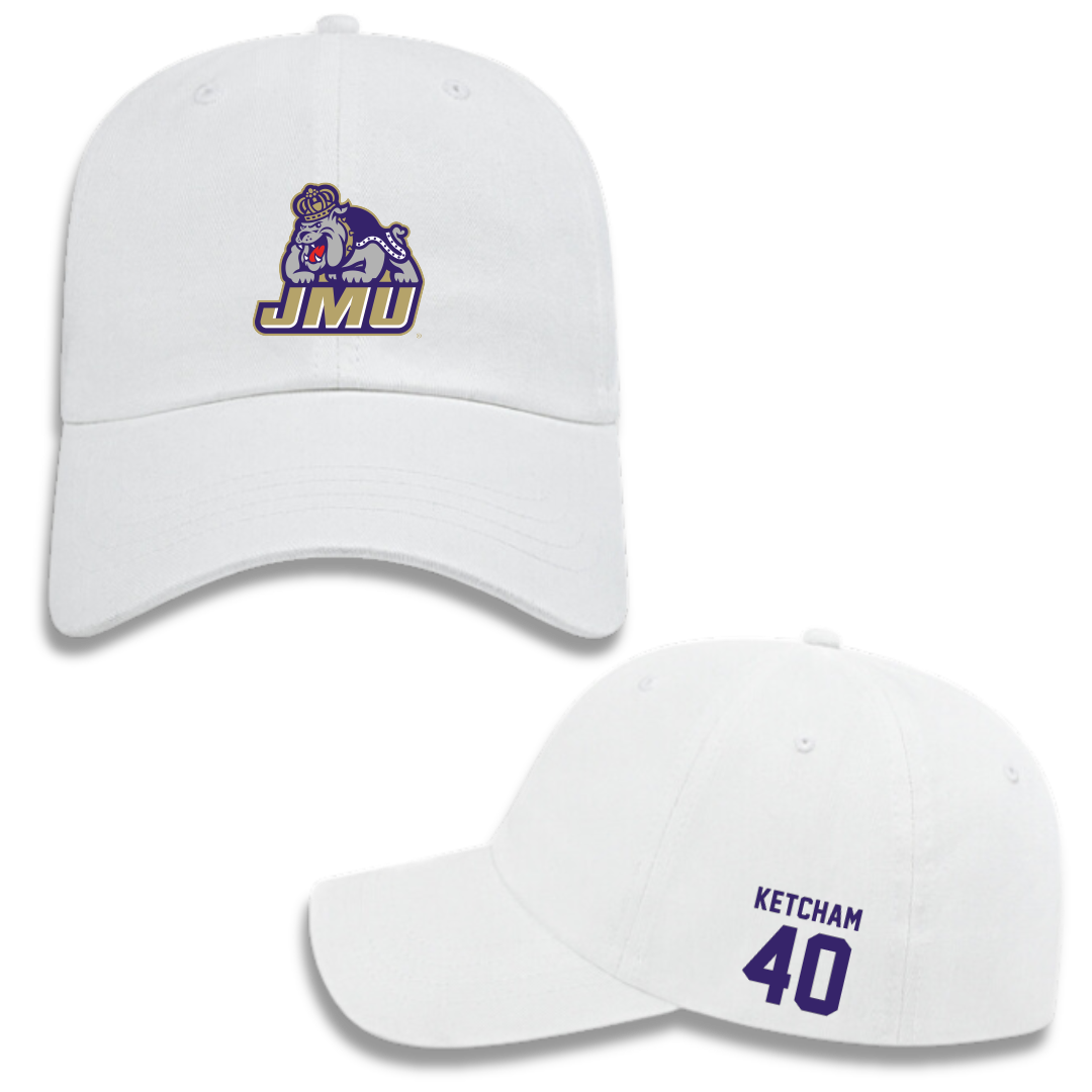 James Madison University Football White Hat - #40 Logan Ketcham