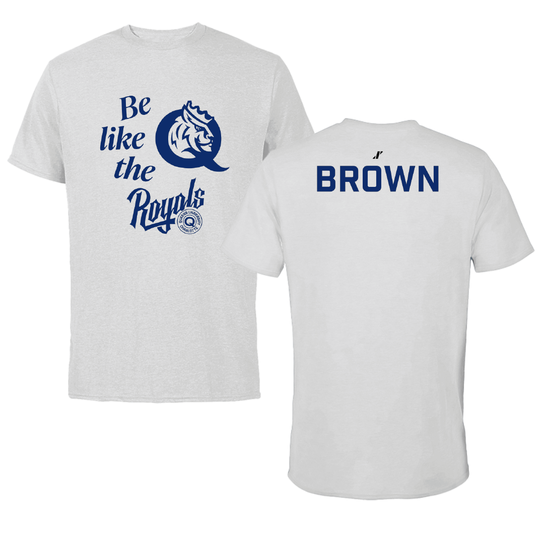 Queens University of Charlotte TF and XC Light Gray Be Like Us Tee - Jada Brown