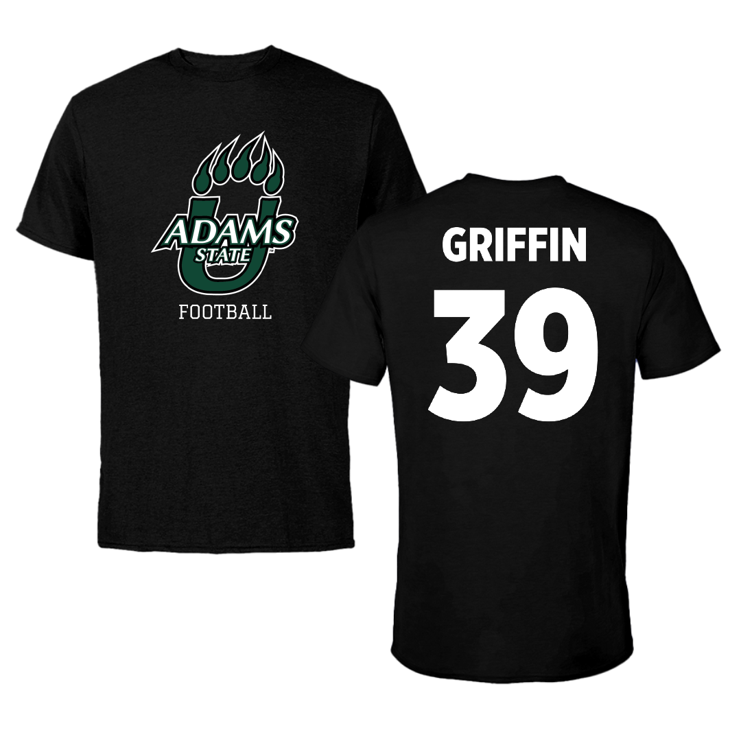 Adams State University Football Black State Tee - #39 Tyler Griffin