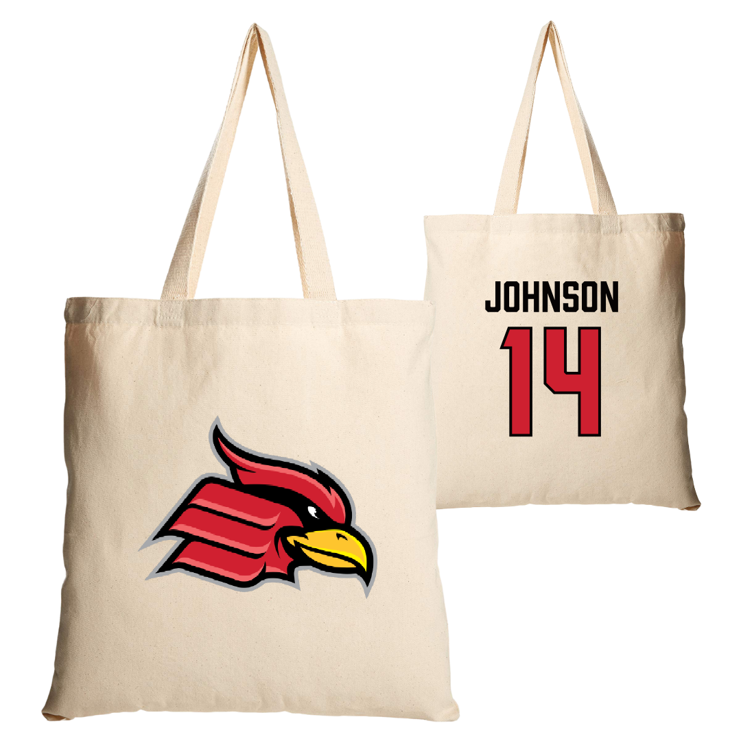 Wheeling University Baseball Tan Canvas Tote Bag - #14 Brett Johnson