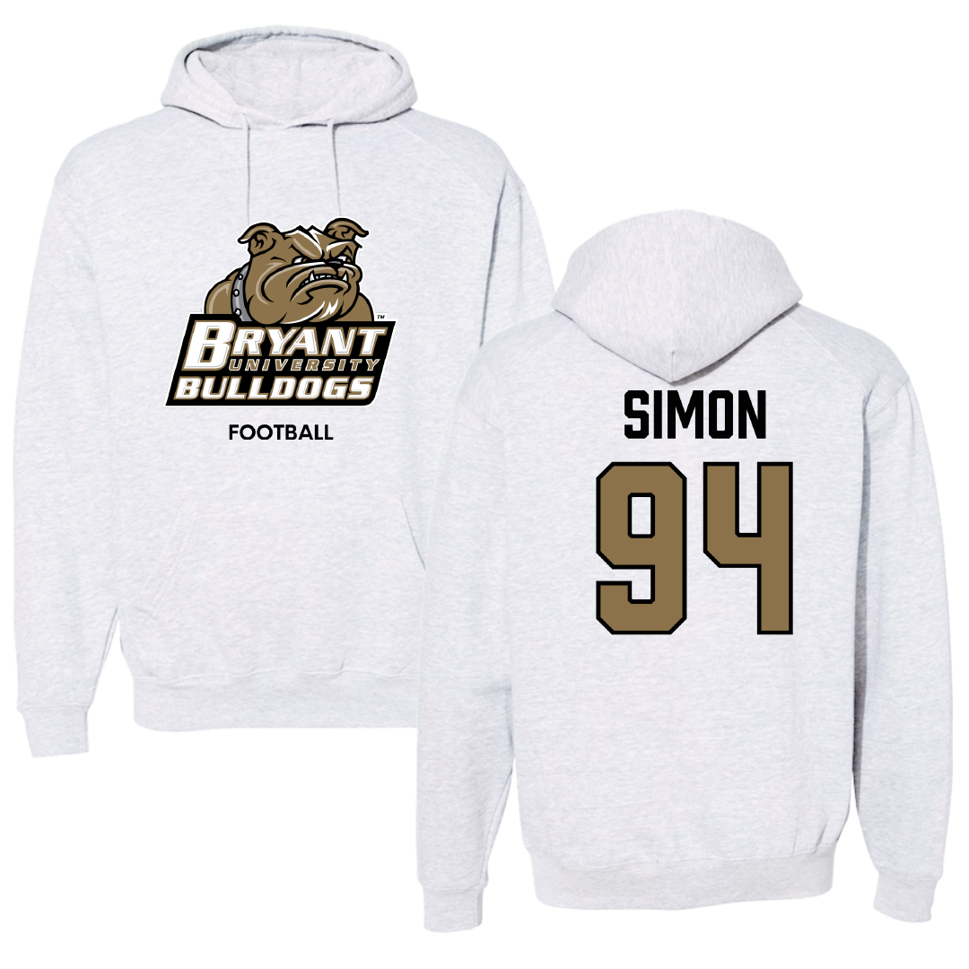 Bryant University Football Light Gray Hoodie - #94 Jailynn Simon