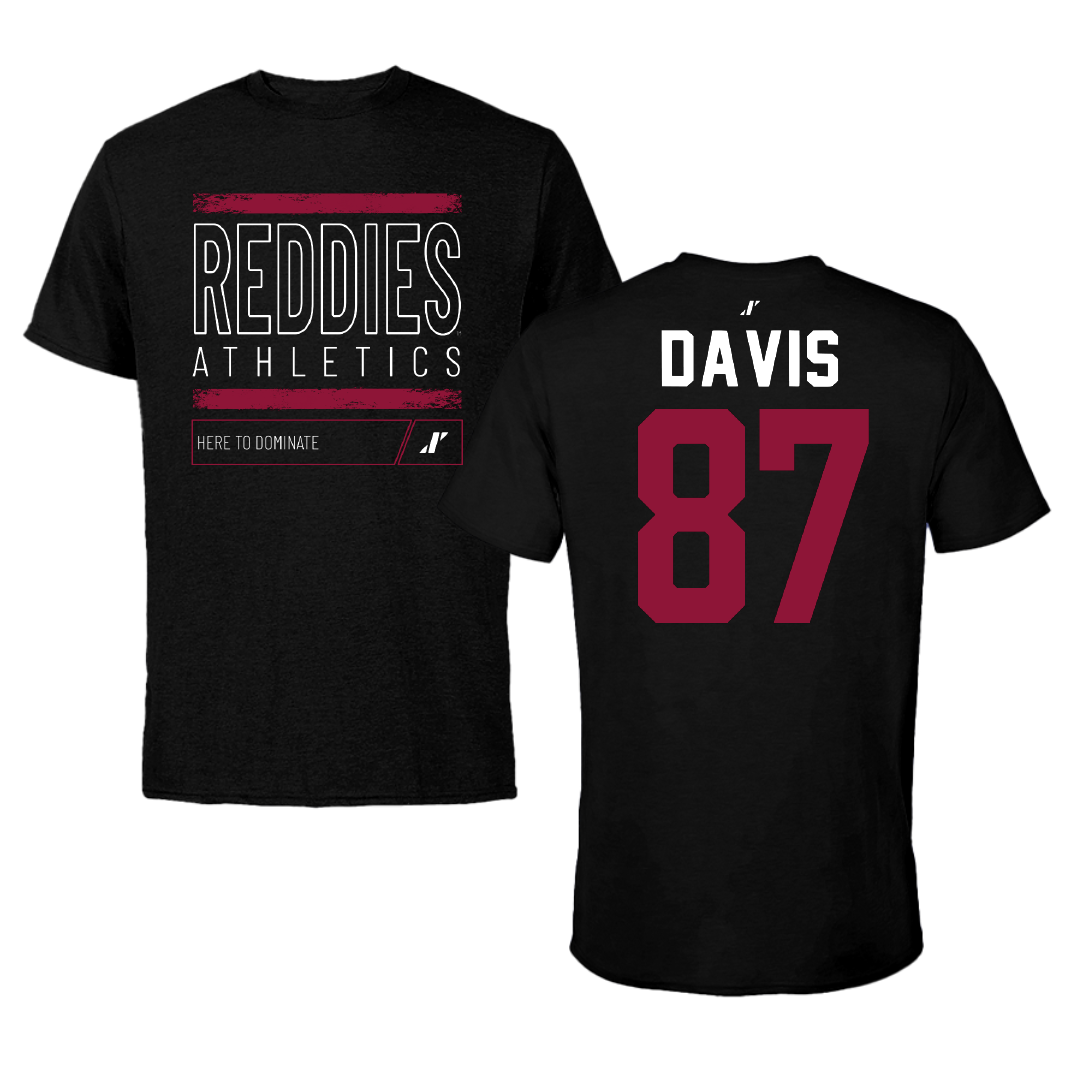 Henderson State University Football Black Dominate Tee - #87 Cayden Davis