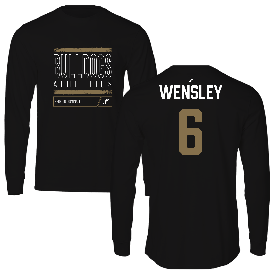 Bryant University Baseball Black Dominate Performance Long Sleeve - #6 Casey Wensley