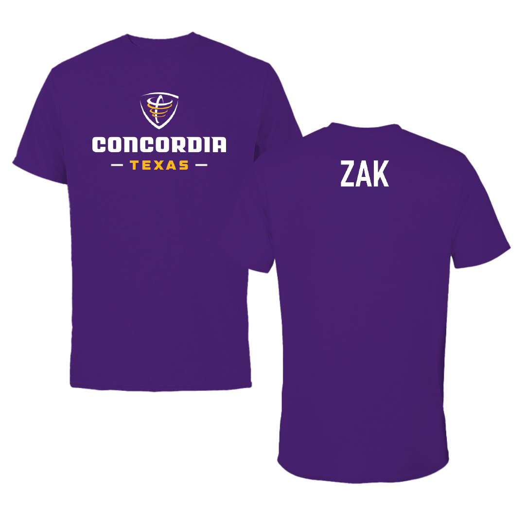 Concordia University (Texas) TF and XC Purple Performance Tee - Joshua Zak