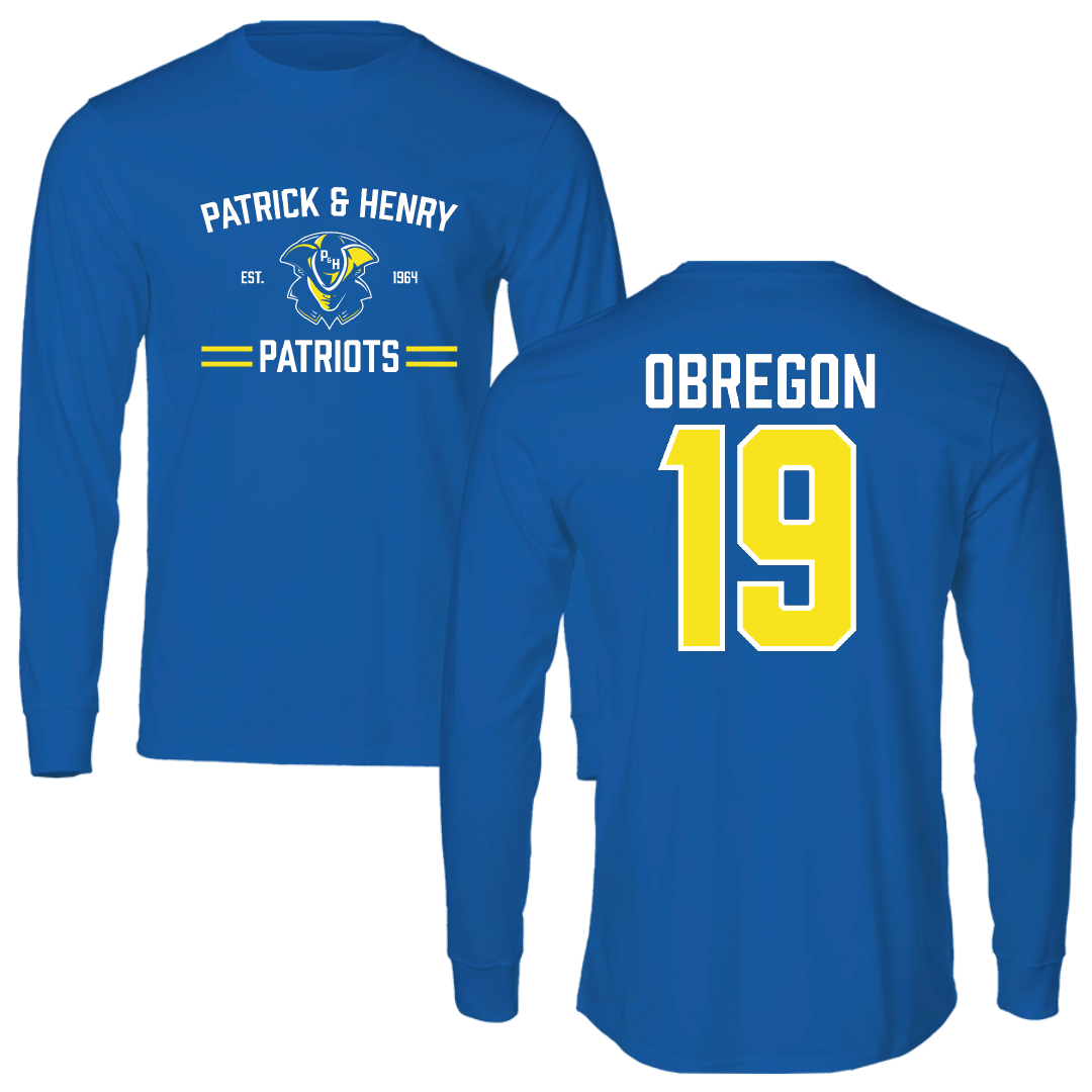 Patrick & Henry Community College Soccer Blue General Long Sleeve - #19 Wilfredo Obregon