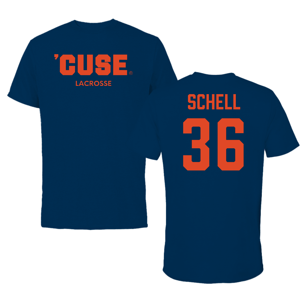 Syracuse University Lacrosse (M) Navy Performance Tee - #36 Jack Schell