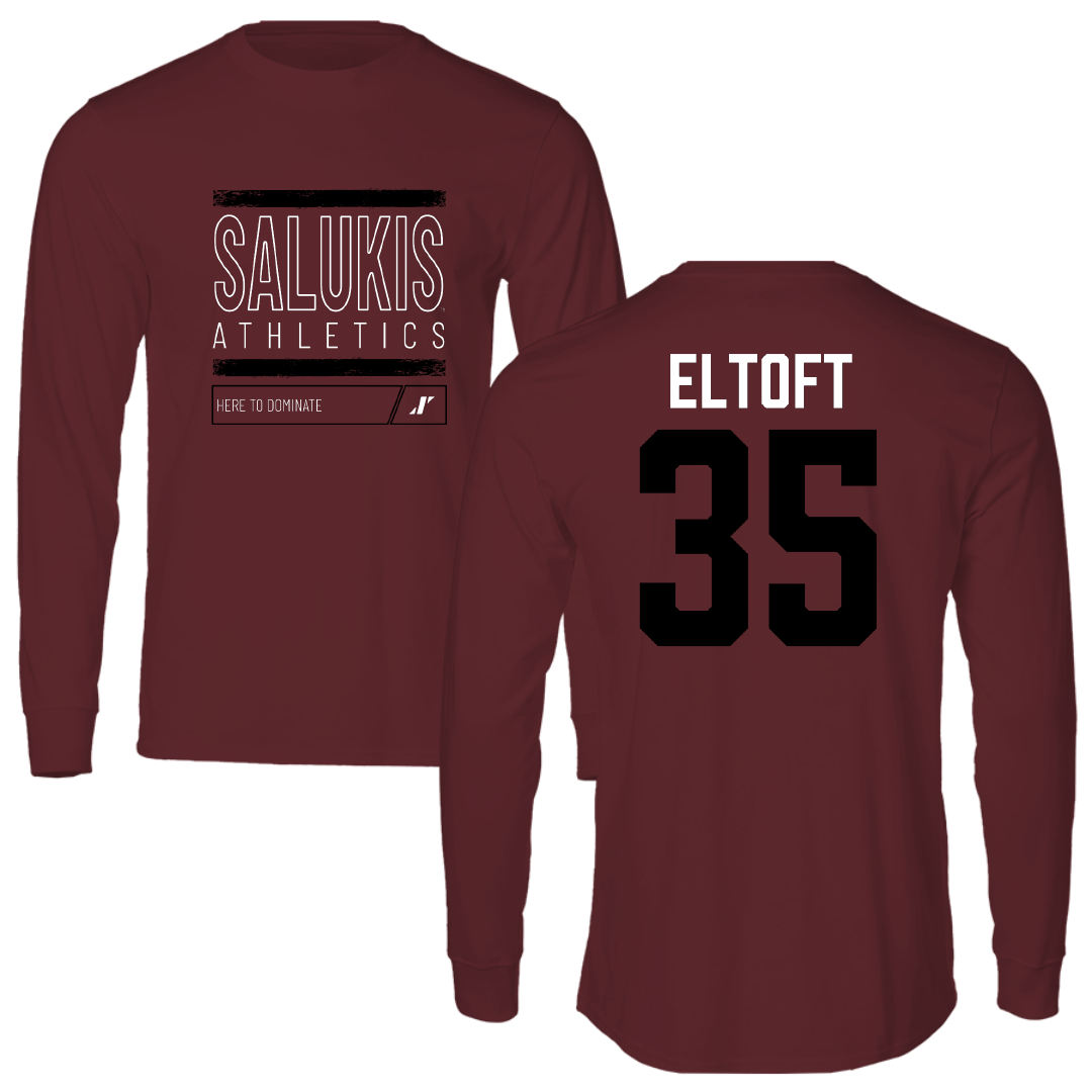 Southern Illinois University at Carbondale Baseball Maroon Dominate Performance Long Sleeve - #35 Bennett Eltoft