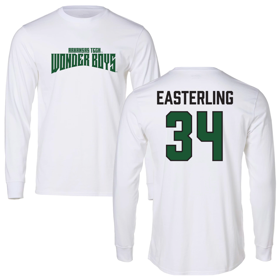Arkansas Tech University Football White Classic WB Performance Long Sleeve - #34 Zachary Easterling