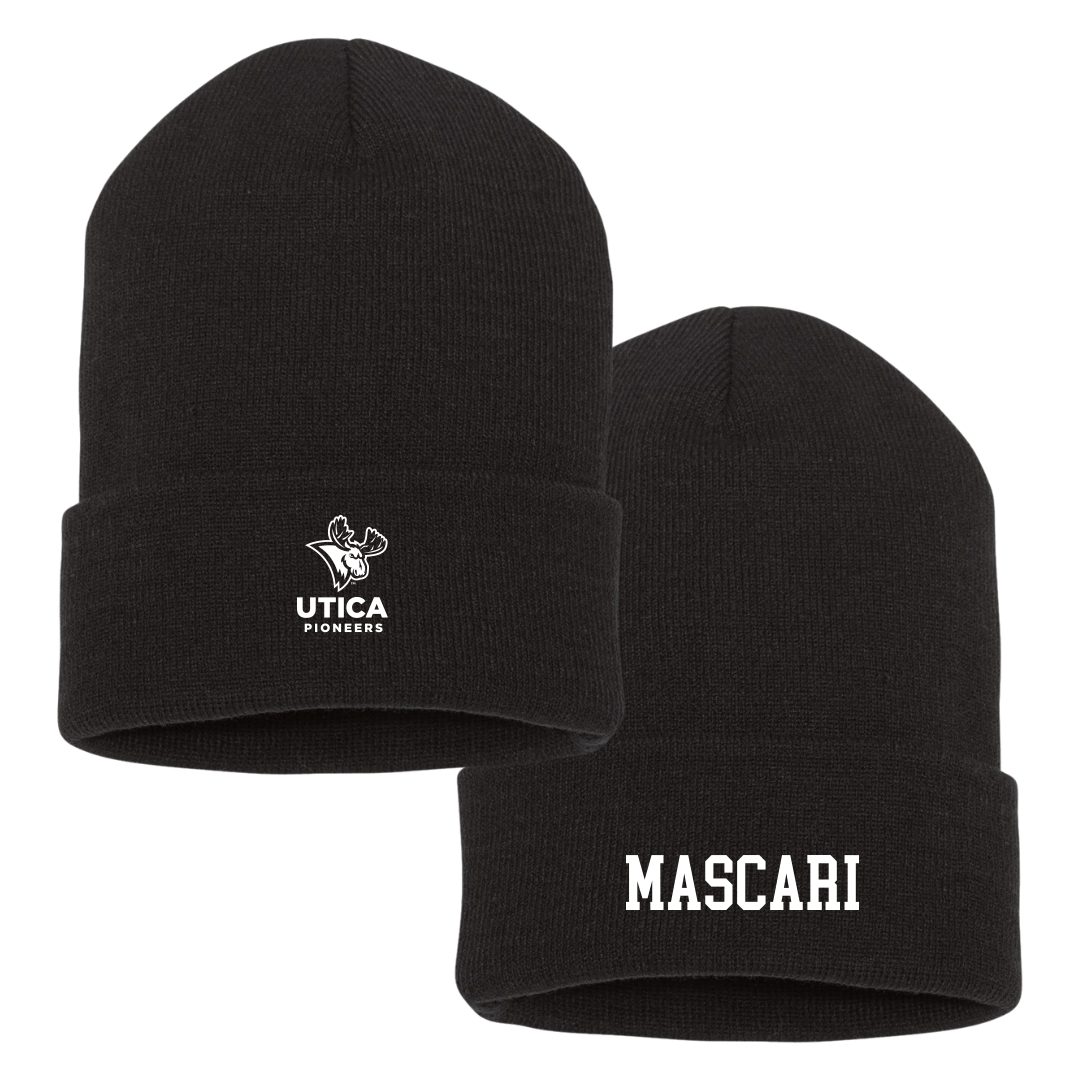 Utica University Football Black Beanie - #54 Mason Mascari