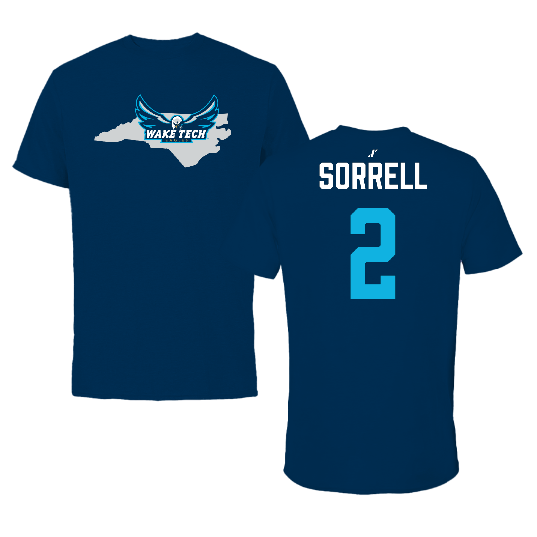 Wake Tech Community College Basketball (M) Navy State Performance Tee - #2 Sj Sorrell