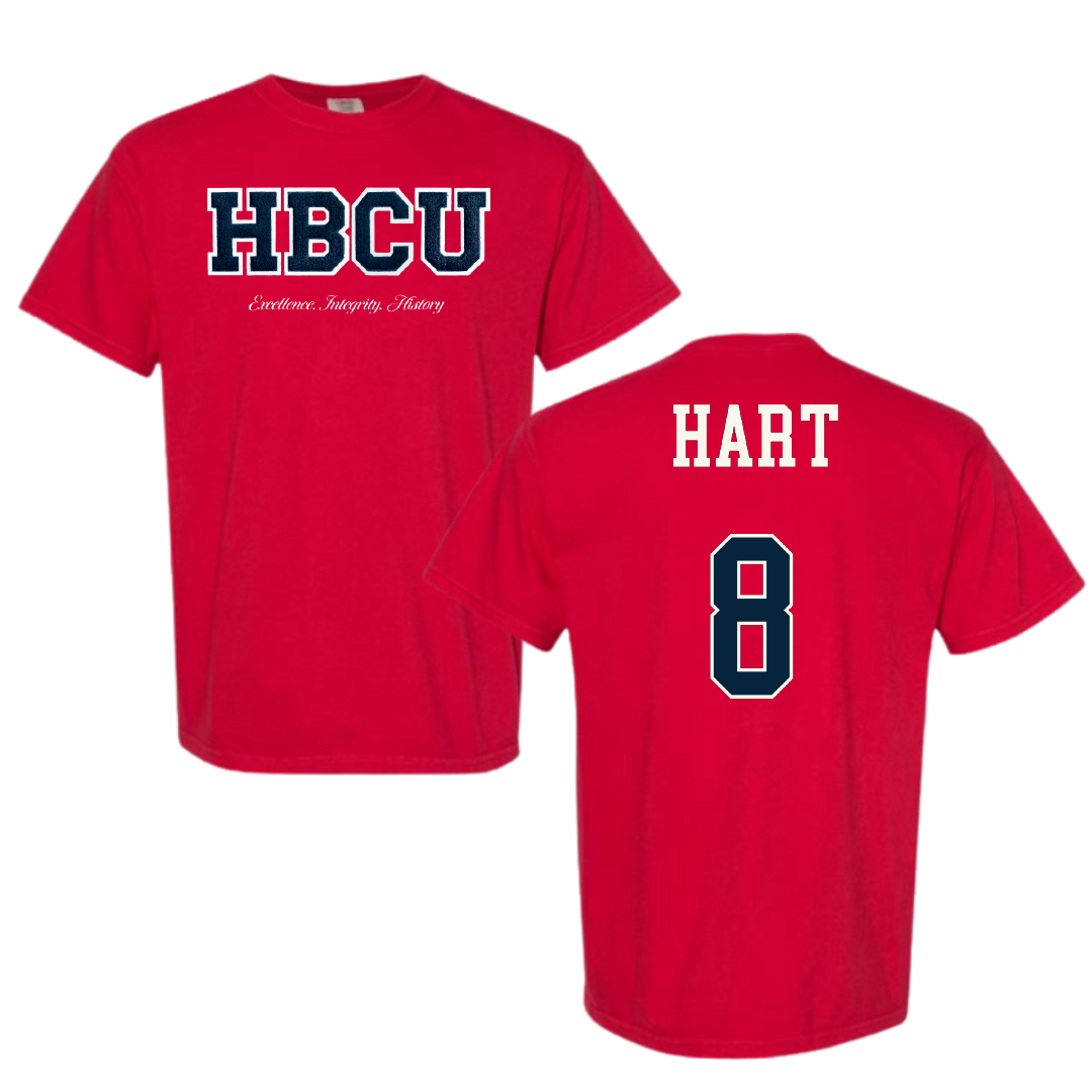 Howard University Softball Red HBCU Varsity Comfort Colors Tee - #8 Merci Hart
