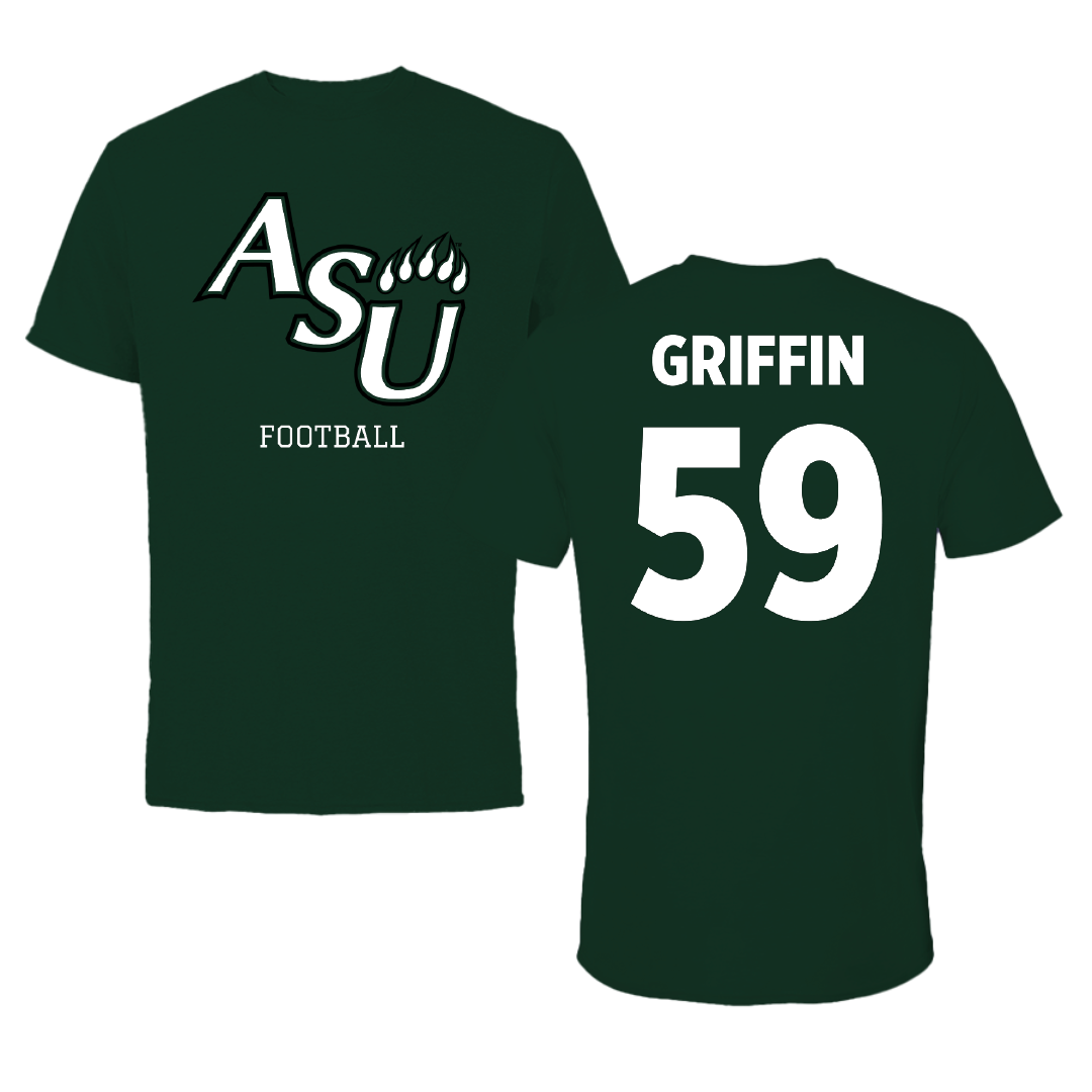 Adams State University Football Forest Green Performance Tee - #59 Tyler Griffin