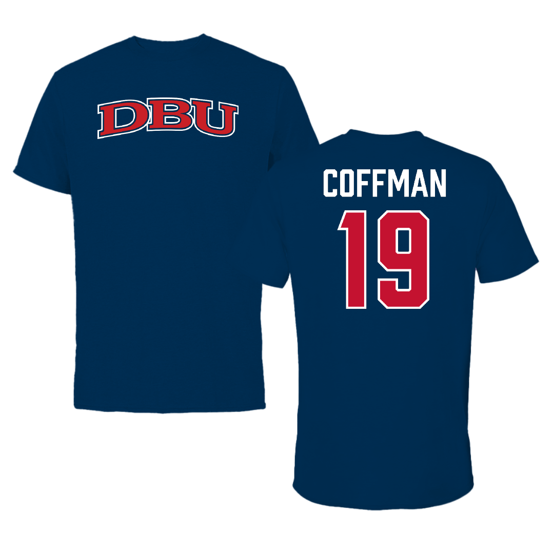 Dallas Baptist University Soccer Navy DBU Performance Tee - #19 Kylar Coffman