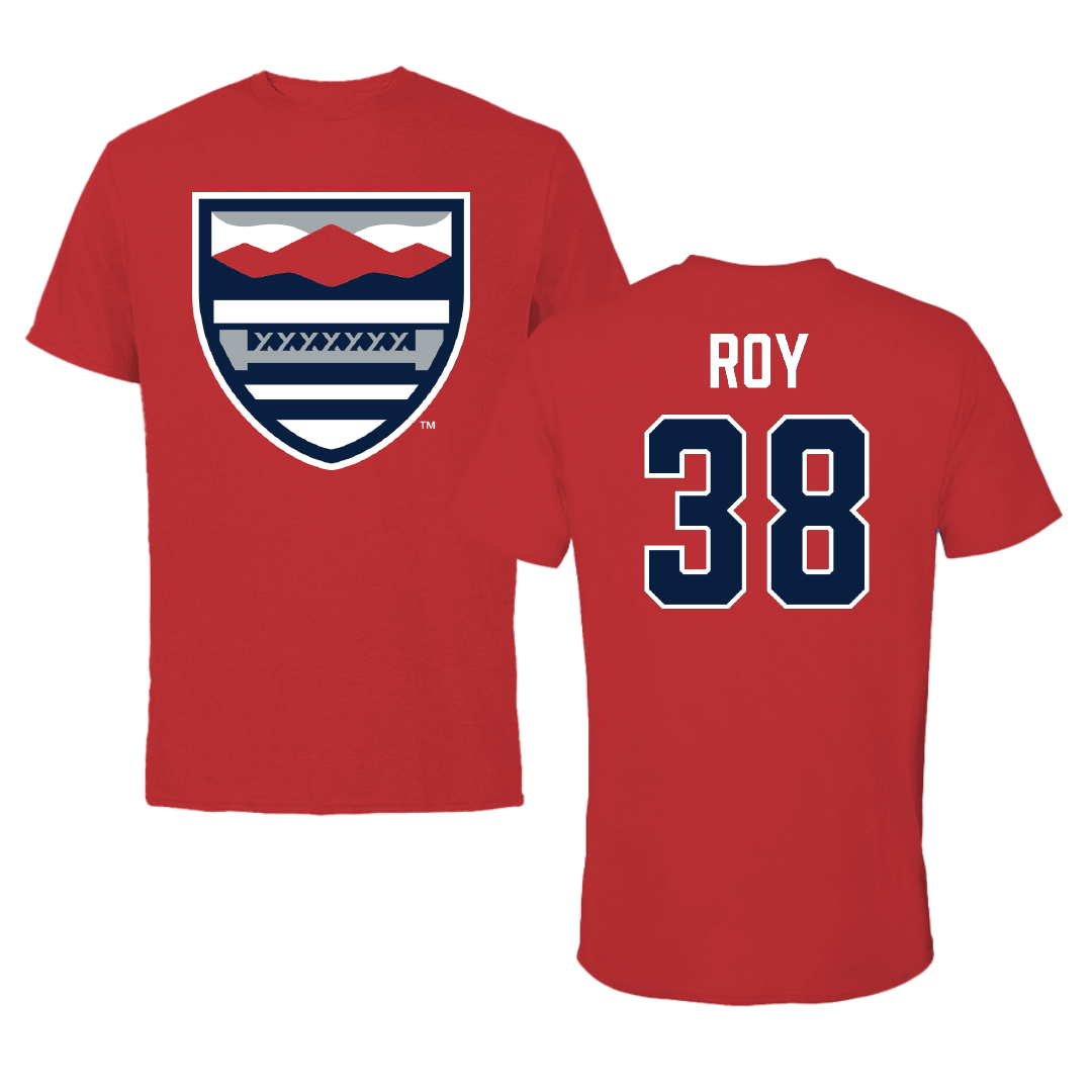 New England College Football Red Tee - #38 Ben Roy