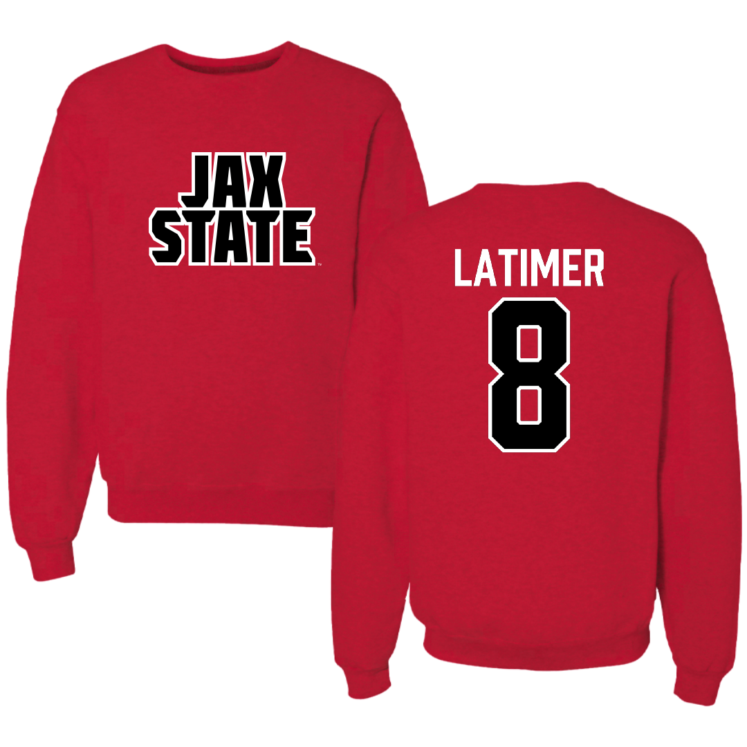 Jacksonville State University Football Red Crewneck - #8 Geimere Latimer