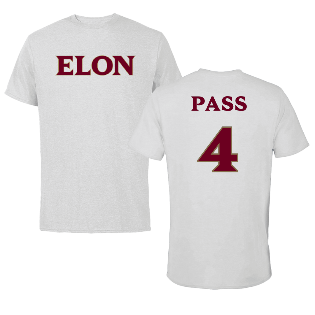 Elon University Basketball Light Gray Performance Tee - #4 Maraja Pass
