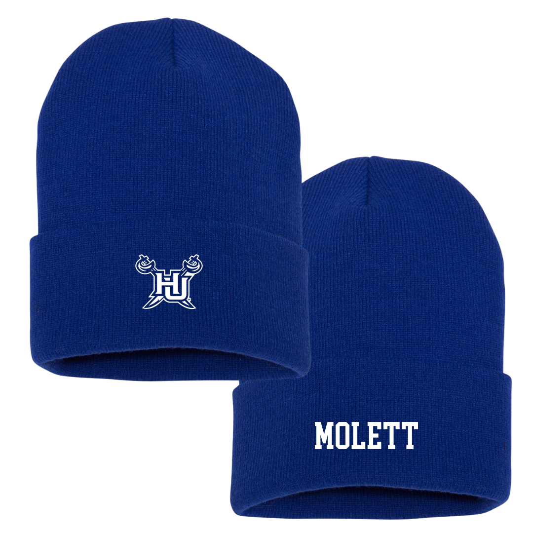 Hampton University Football Blue Beanie - #28 Kyle Molett