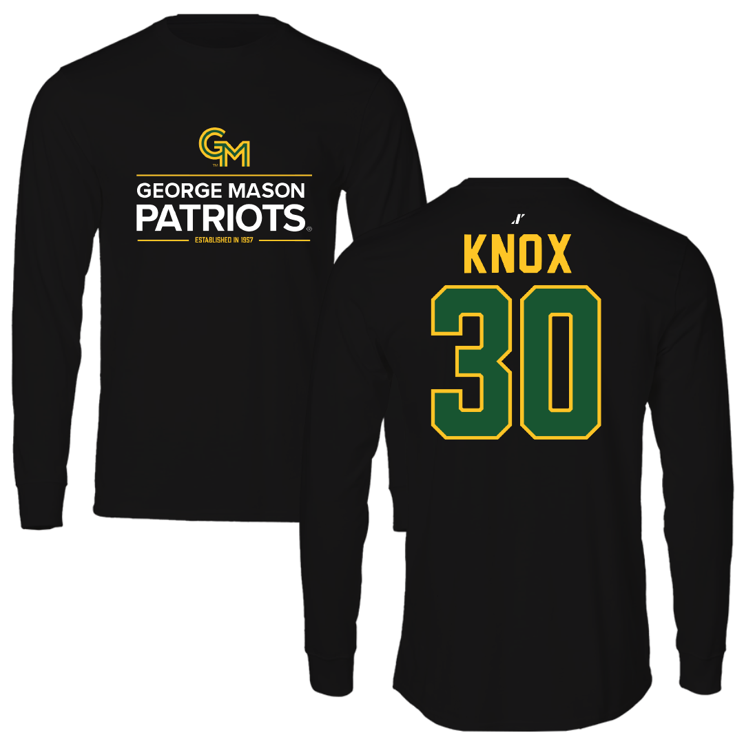 George Mason University Baseball Black General Performance Long Sleeve - #30 Connor Knox