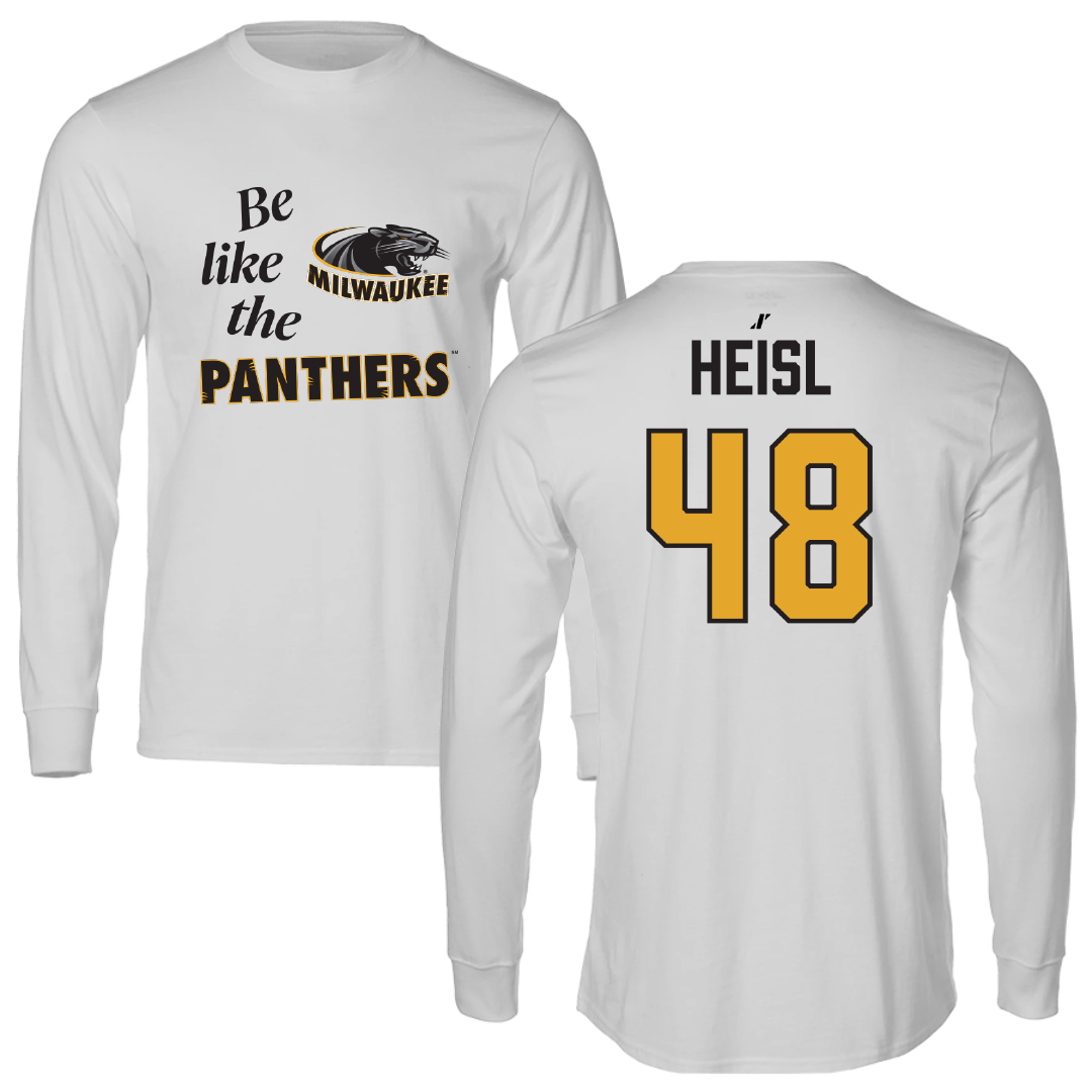 University of Wisconsin-Milwaukee Baseball Light Gray Be Like Us Performance Long Sleeve - #48 Nick Heisl