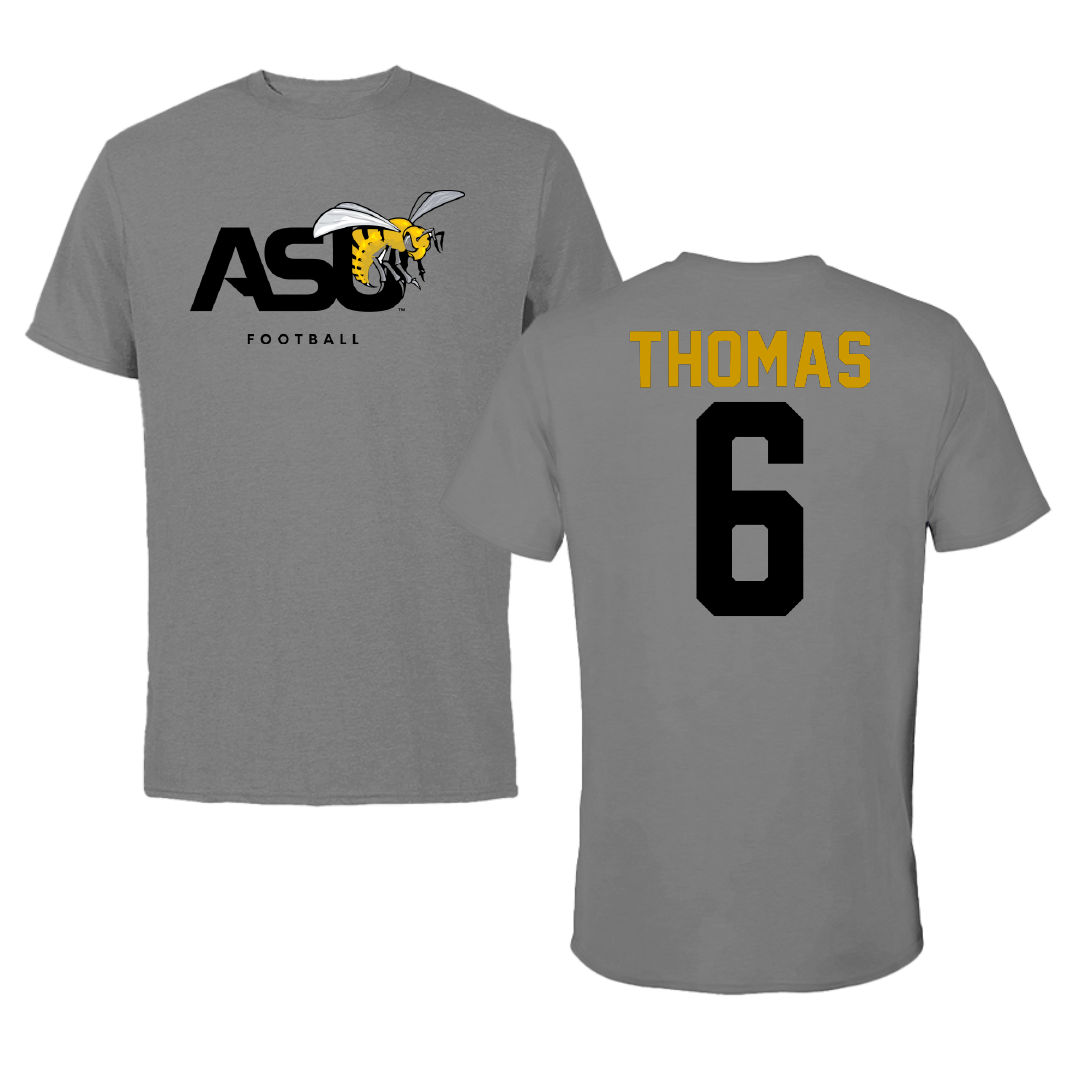 Alabama State University Flag Football Dark Gray Tee - #6 Alyssa Thomas