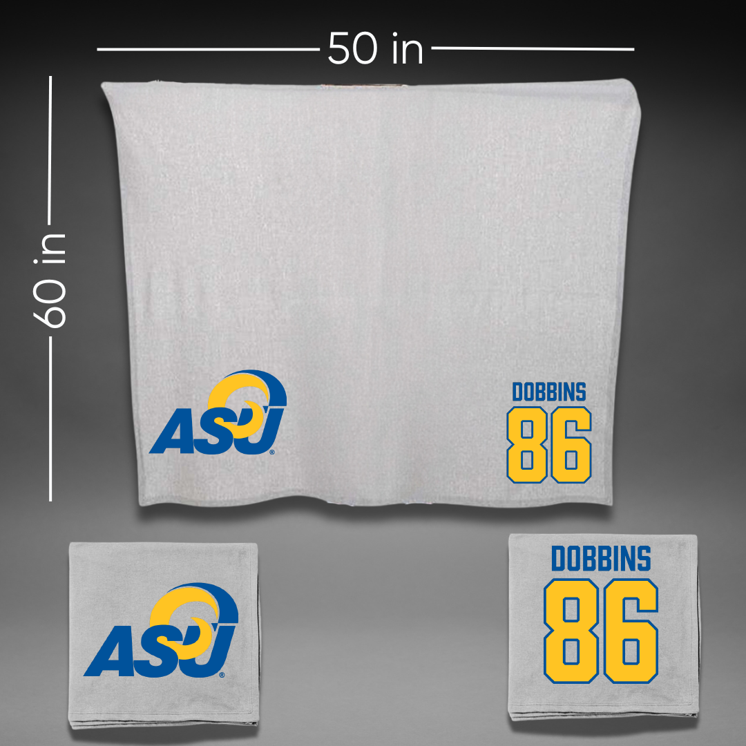 Angelo State University Football Gray Blanket - #86 Alan Dobbins