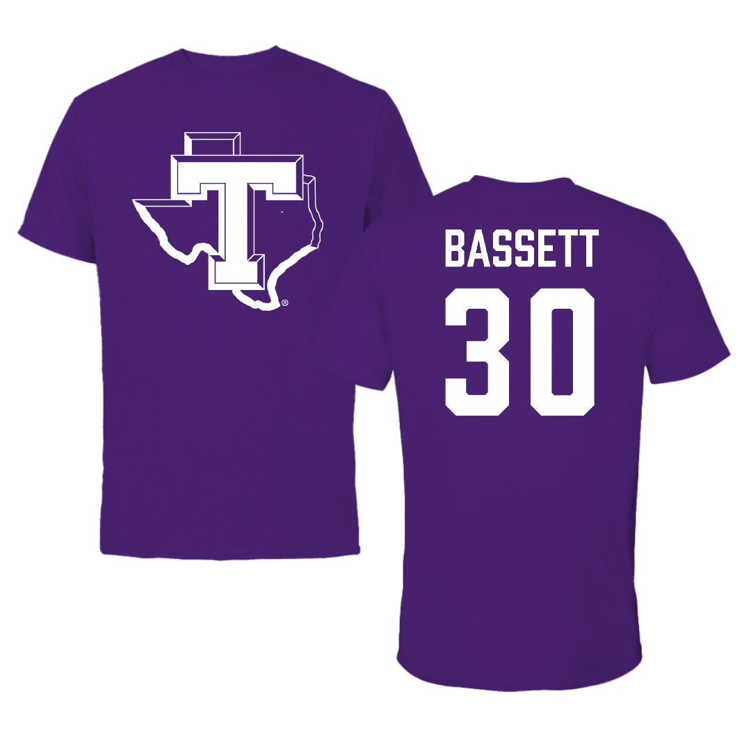 Tarleton State University Baseball Purple Performance Tee - #30 Ashton Bassett