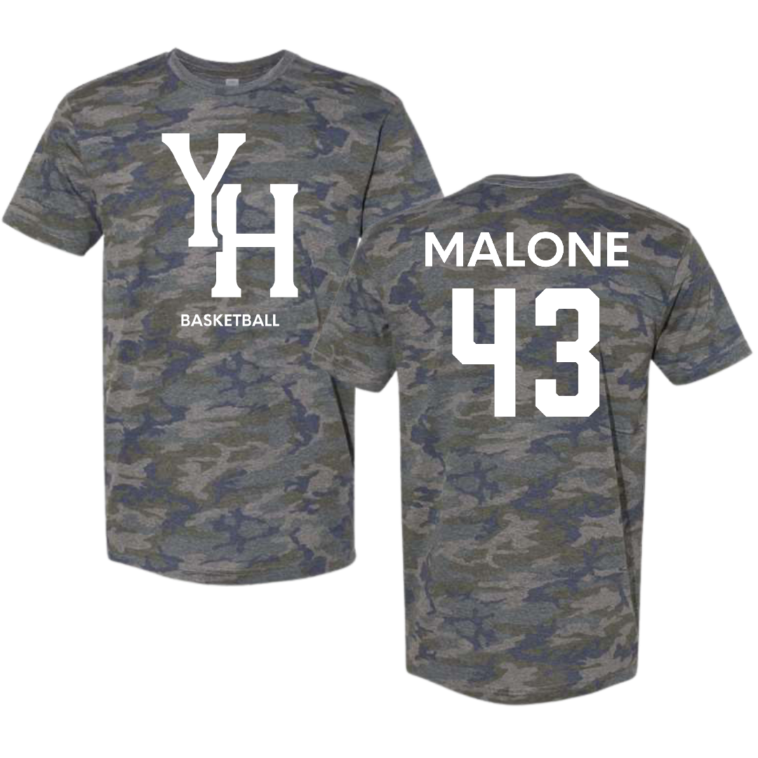 Young Harris College Basketball (W) Vintage Camo Tee - #43 Annalise Malone