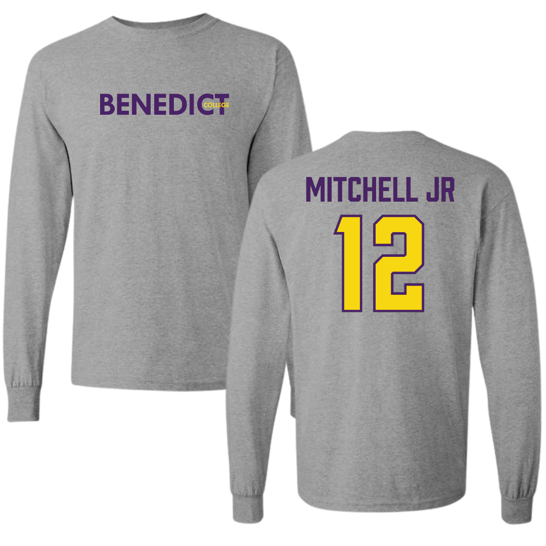 Benedict College Baseball Sport Gray Long Sleeve - #12 Jamell Mitchell Jr
