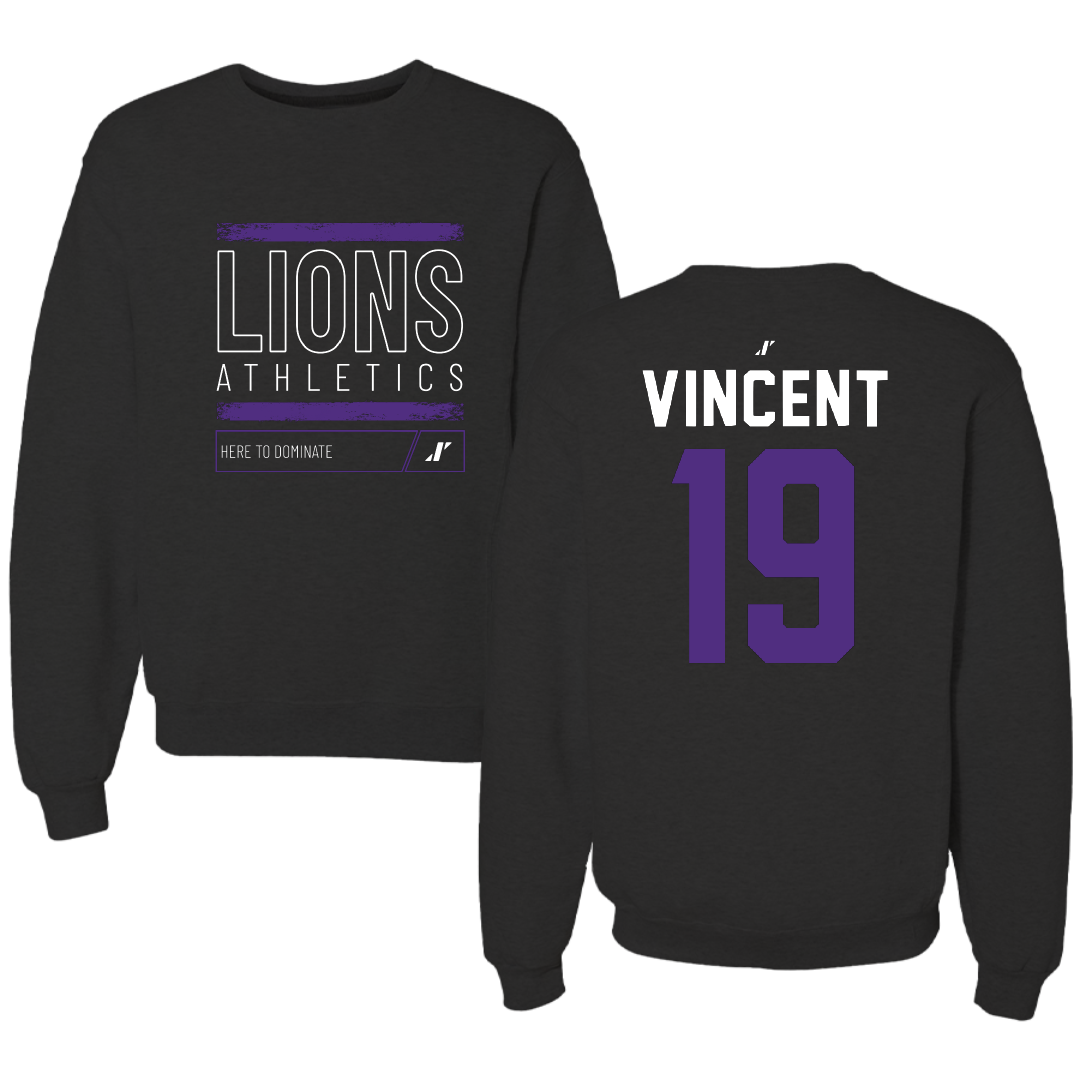 Nelson University Football Black Dominate Crewneck - #19 Shaun Vincent