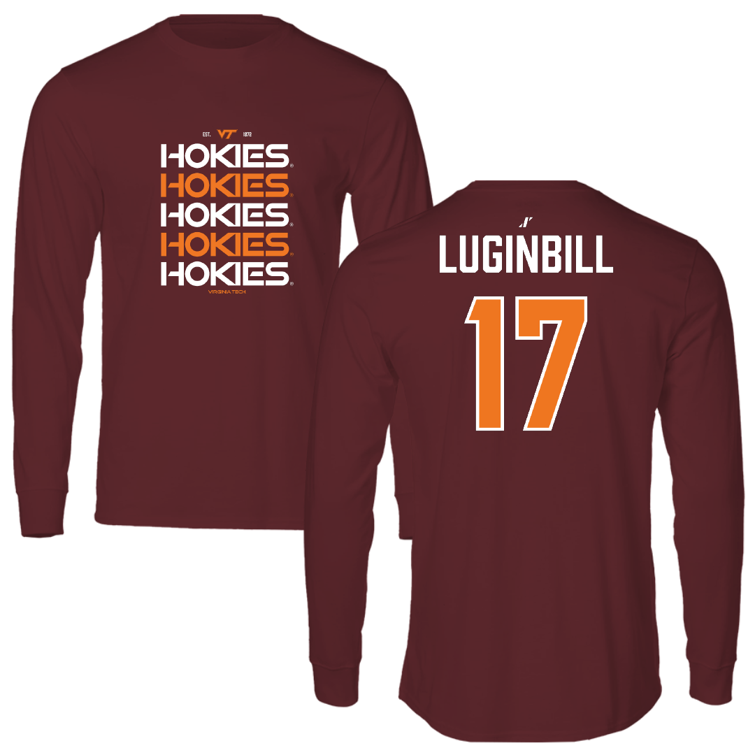 Virginia Tech Softball Maroon General Long Sleeve - #17 Haley Luginbill