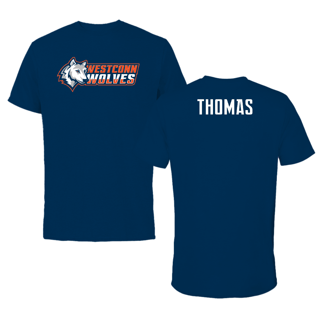 Western Connecticut State University Football Navy Tee - William Thomas
