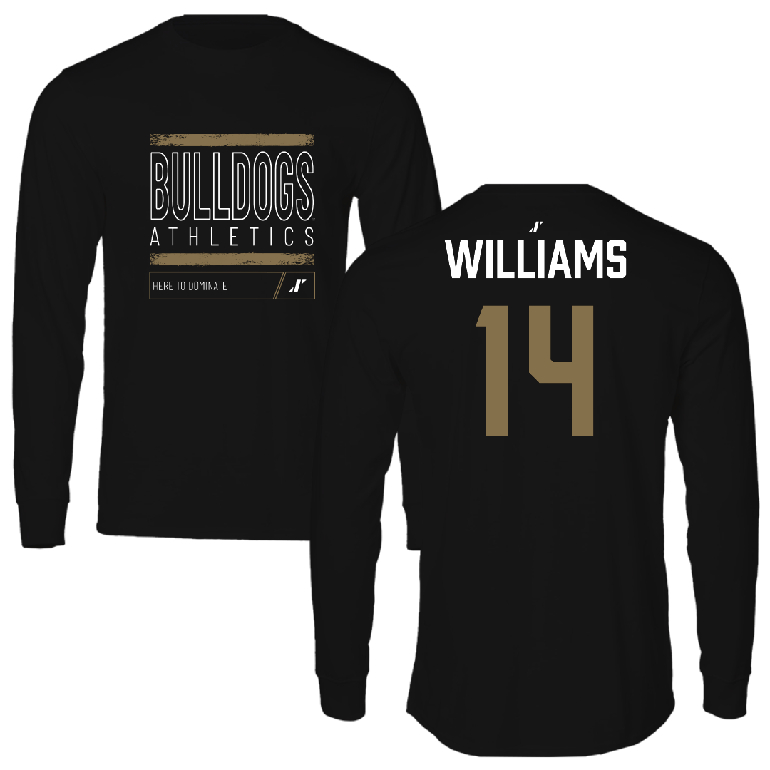 Bryant University Football Black Dominate Performance Long Sleeve - #14 Ryan Williams