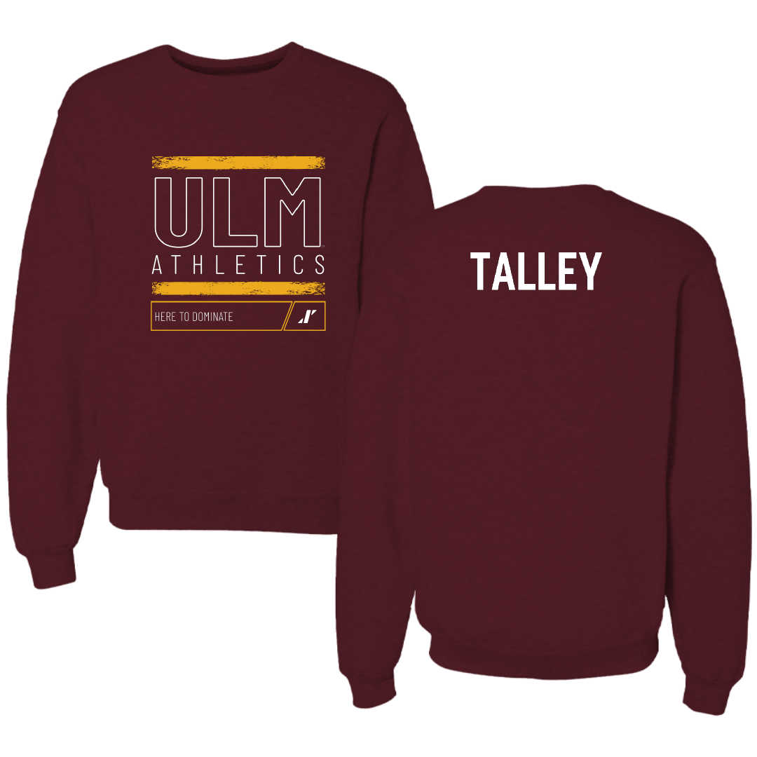 University of Louisiana Monroe TF and XC Maroon Dominate Crewneck - Ella Talley