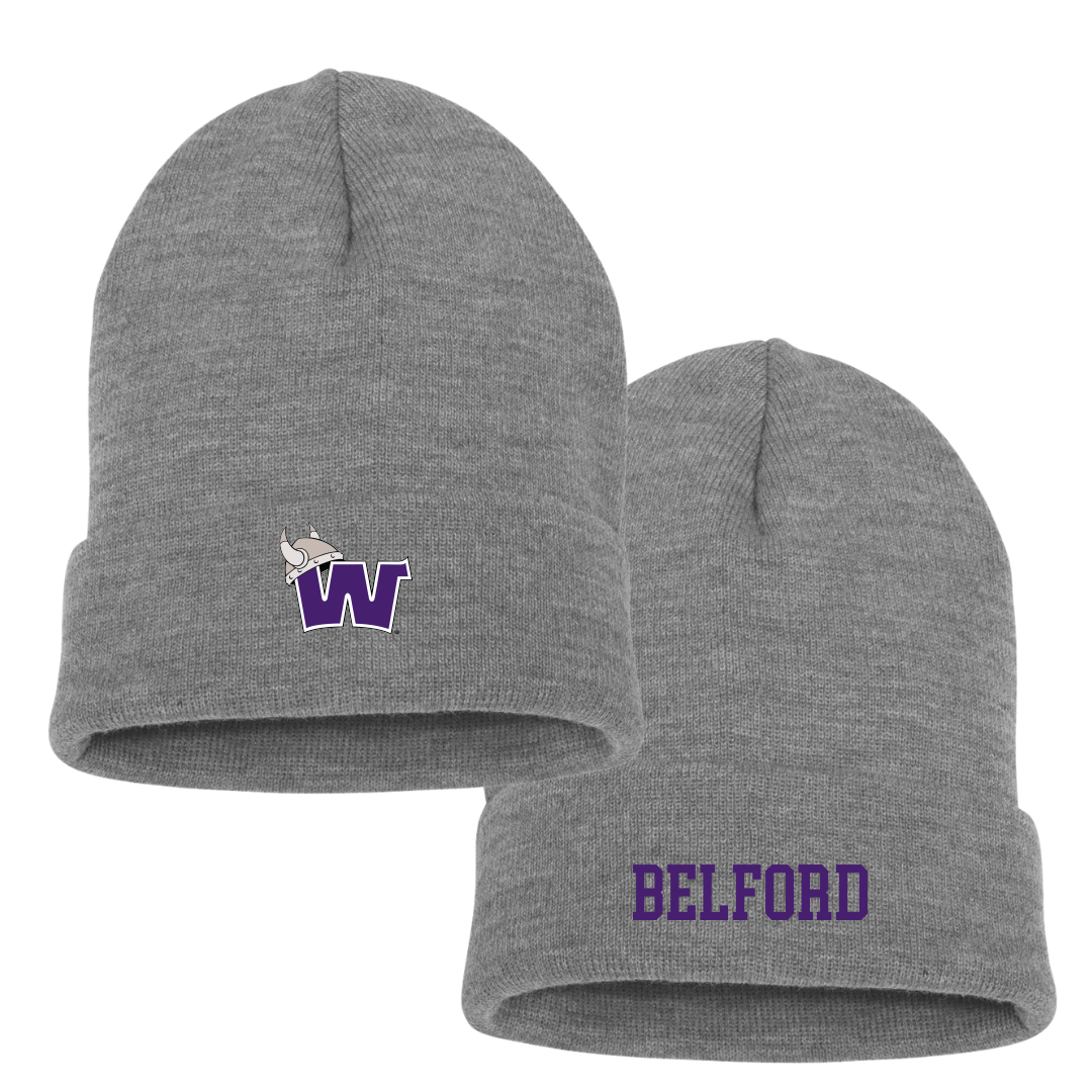 Waldorf University Football Sport Gray Beanie - Max Belford