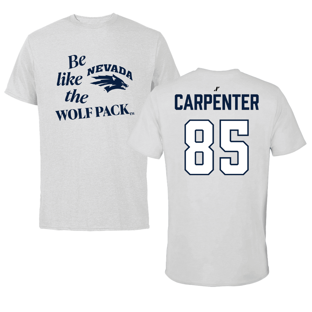 University of Nevada Football Light Gray Be Like Us Tee - #85 Jett Carpenter
