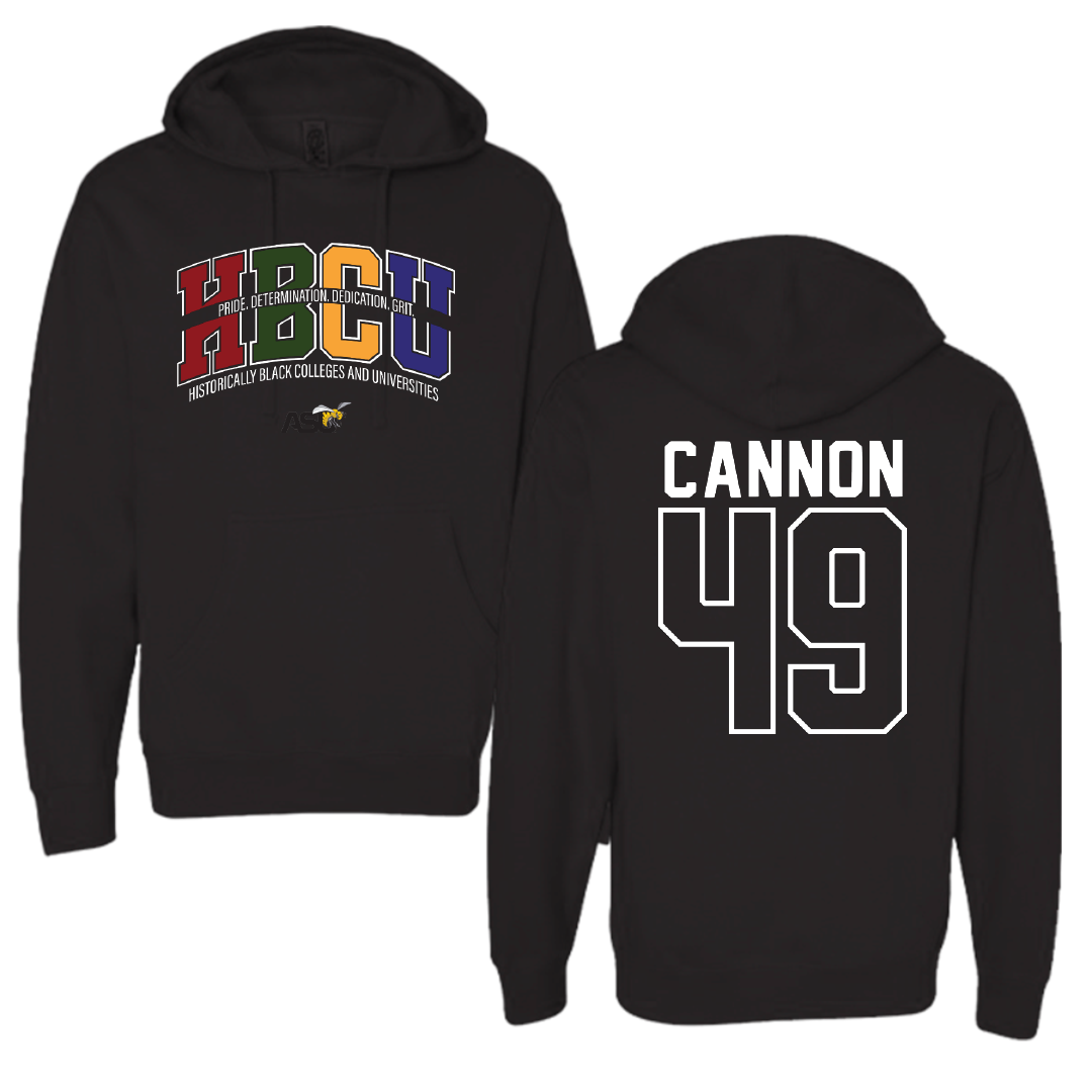 Alabama State University Football Black HBCU Hoodie - #49 Baylor Cannon