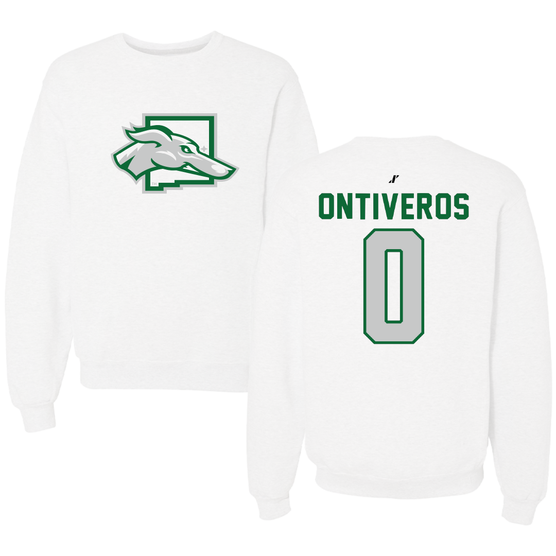 Eastern New Mexico University Baseball White Crewneck - #0 Andru Ontiveros