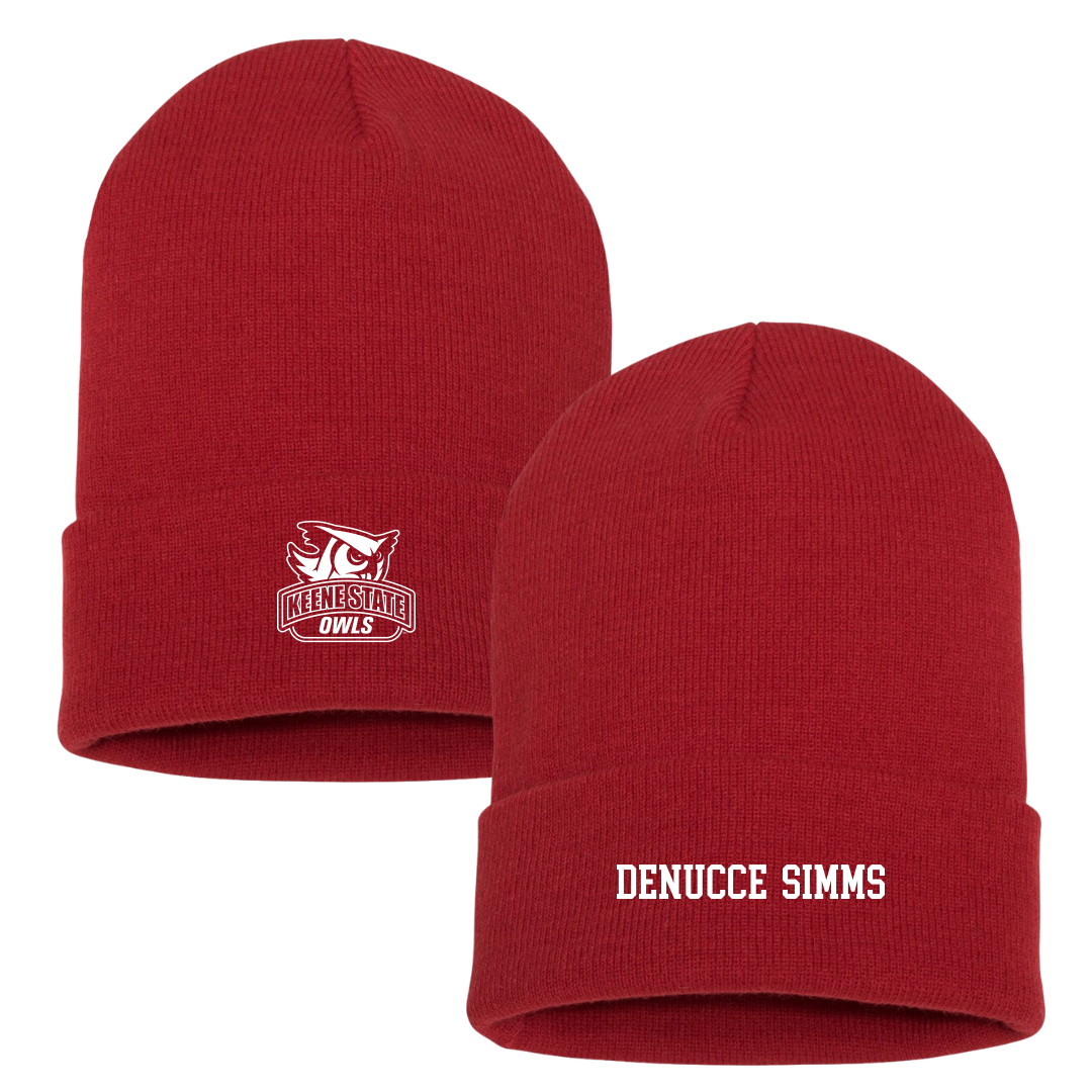 Keene State College Soccer (M) Red Beanie - #0 Giuseppe Denucce-Simms