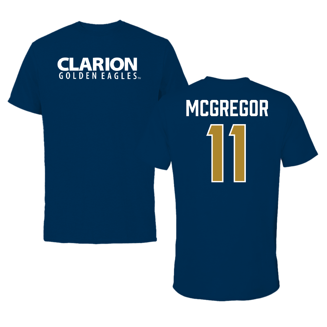 PennWest Clarion Football Navy Performance Tee - #11 Mathew McGregor