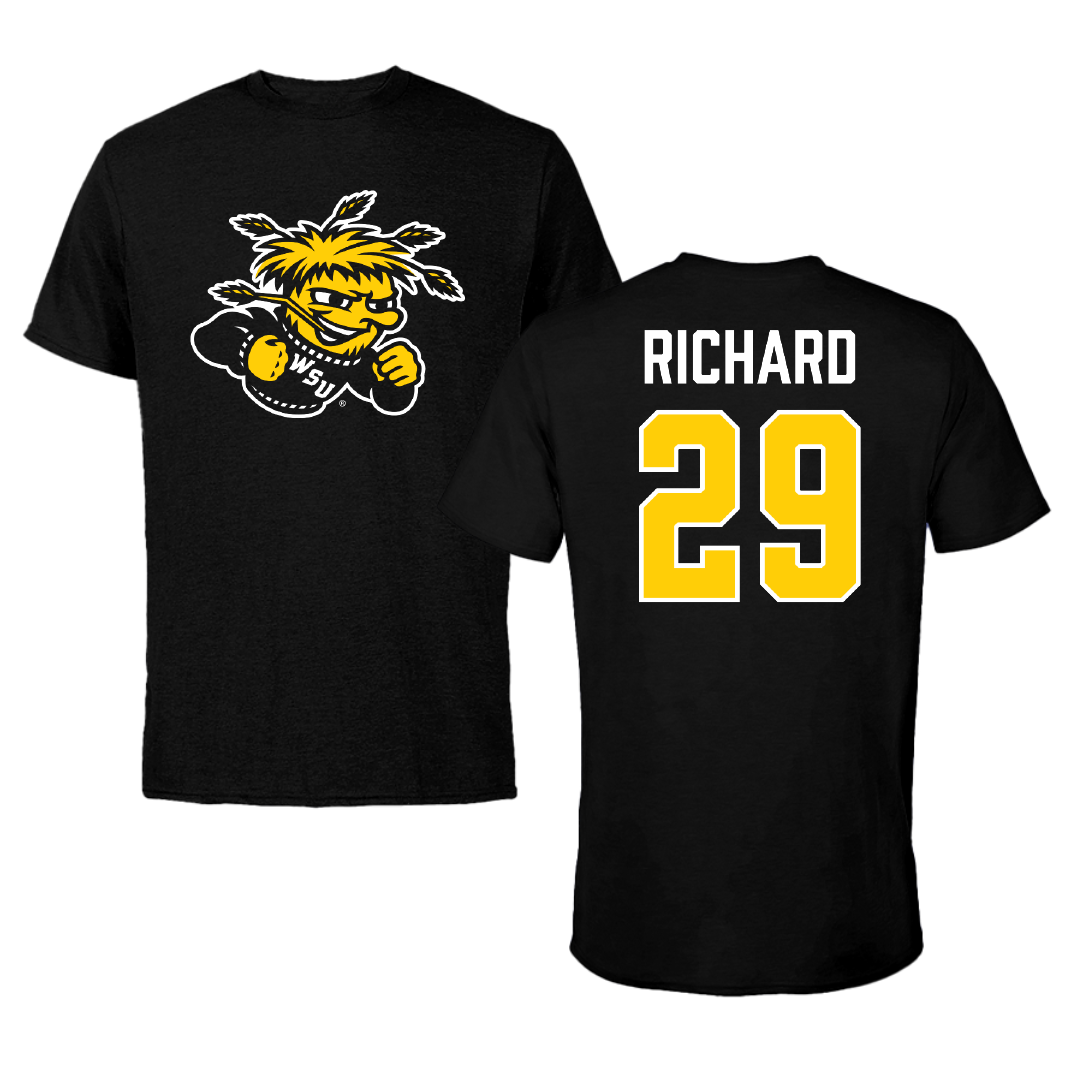 Wichita State University Baseball Black Mascot Performance Tee - #29 Karsen Richard