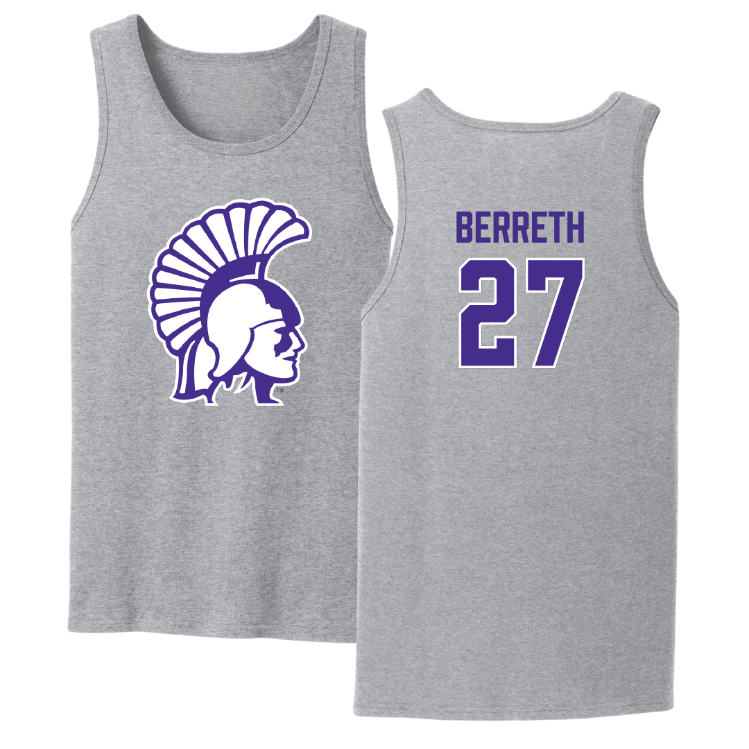 Winona State University Baseball Sport Gray Tank Top - #27 Alex Berreth