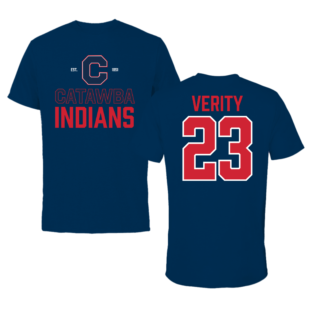 Catawba College Lacrosse Navy General Tee - #23 Tatiana Verity